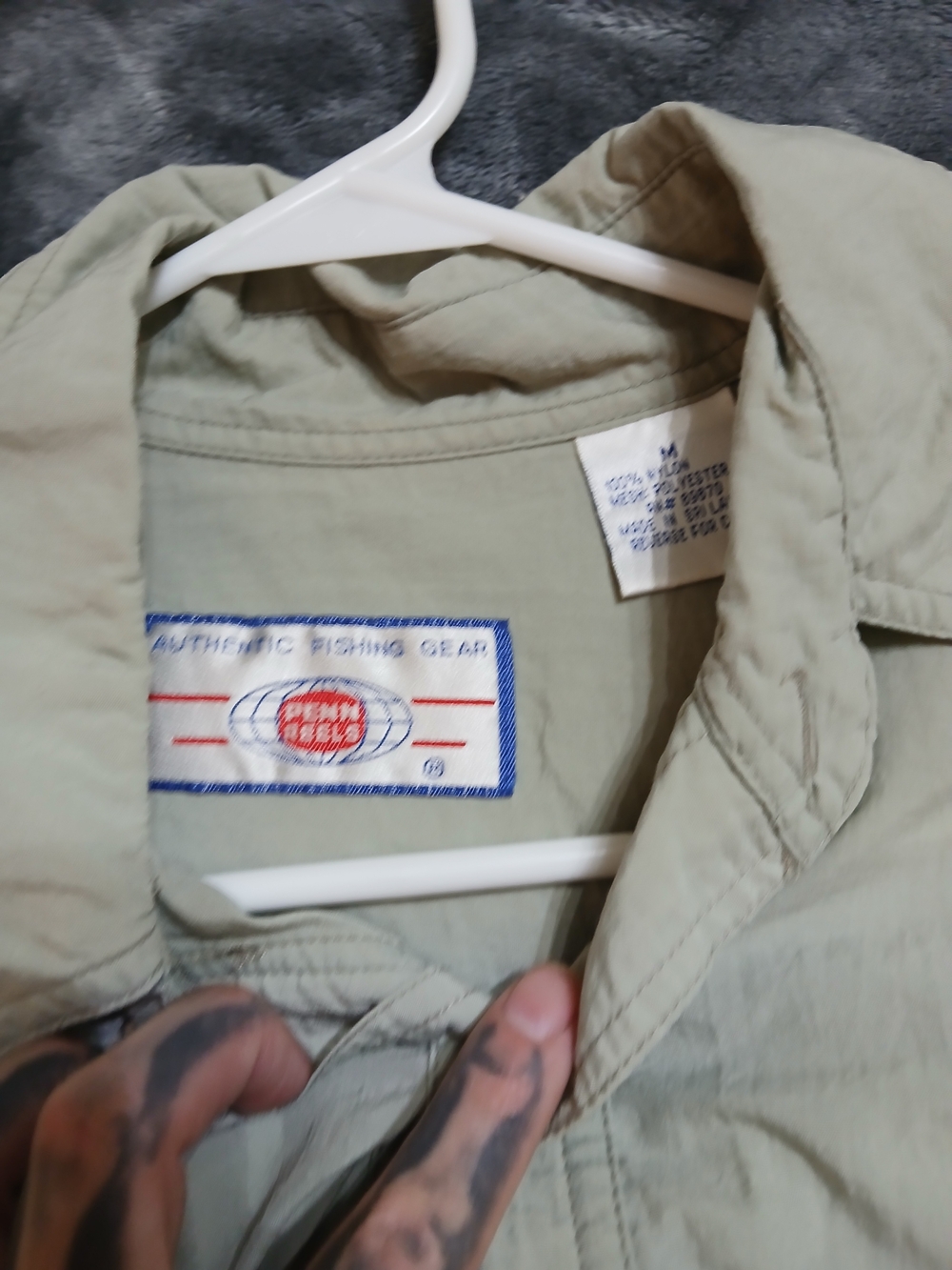 Vintage Penn Reels Men's Lightweight Sage Green Jacket